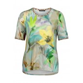 Betty Barclay - 2786 1973 T-shirt korte mouwen print geel groen.